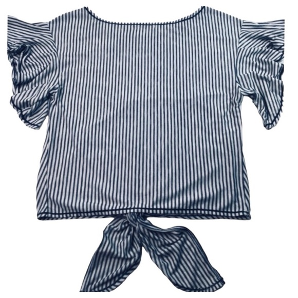 Max Studio Tie Front Flutter Sleeve Top M - Picture 6 of 12